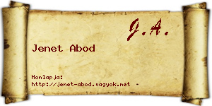 Jenet Abod névjegykártya